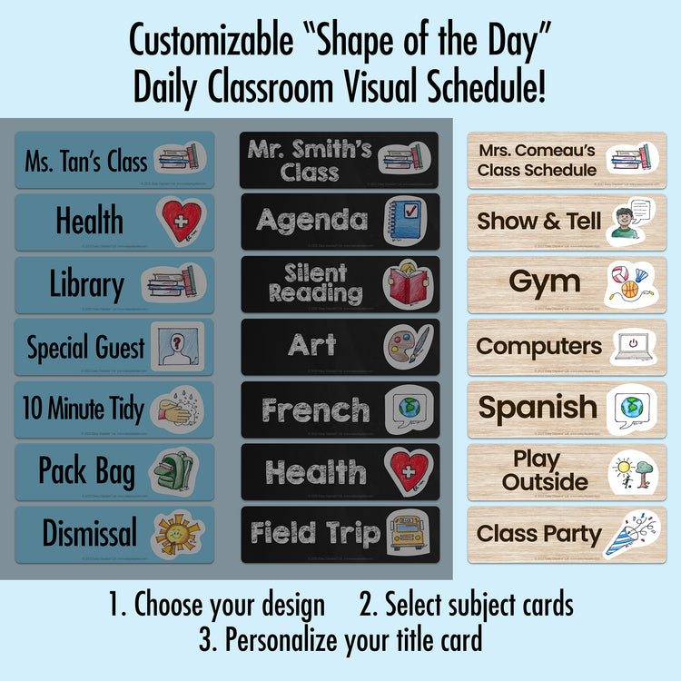 Customizable "Shape of the Day" Visual Classroom Schedules
