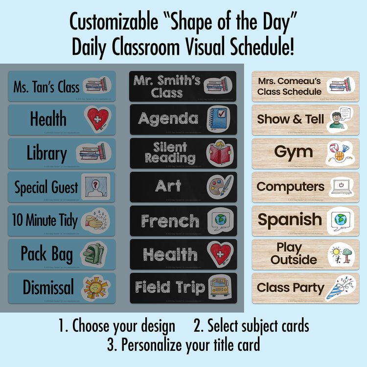 Customizable "Shape of the Day" Visual Classroom Schedules - PAPER - $1 each