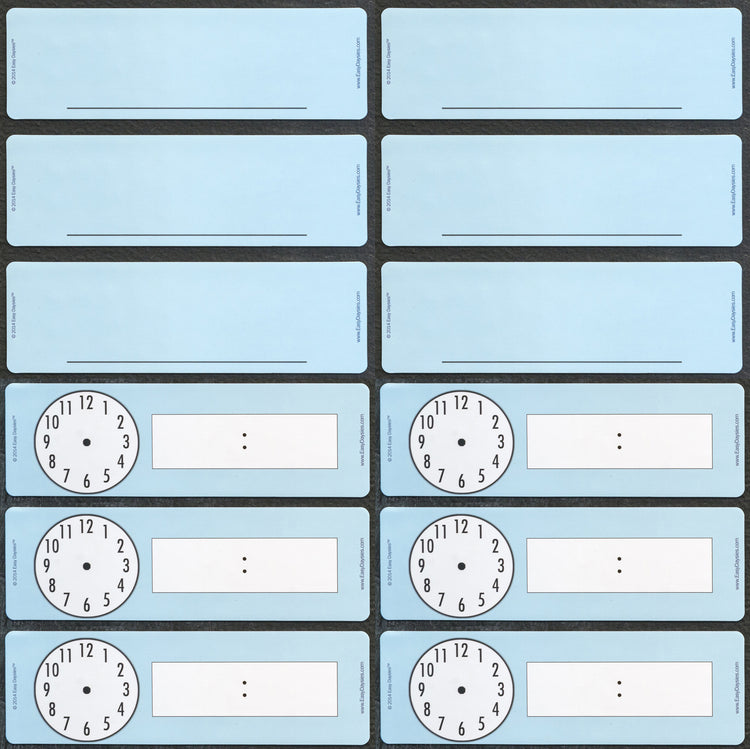 6 Classroom Clock Magnets & 6 Blank Classroom Magnets
