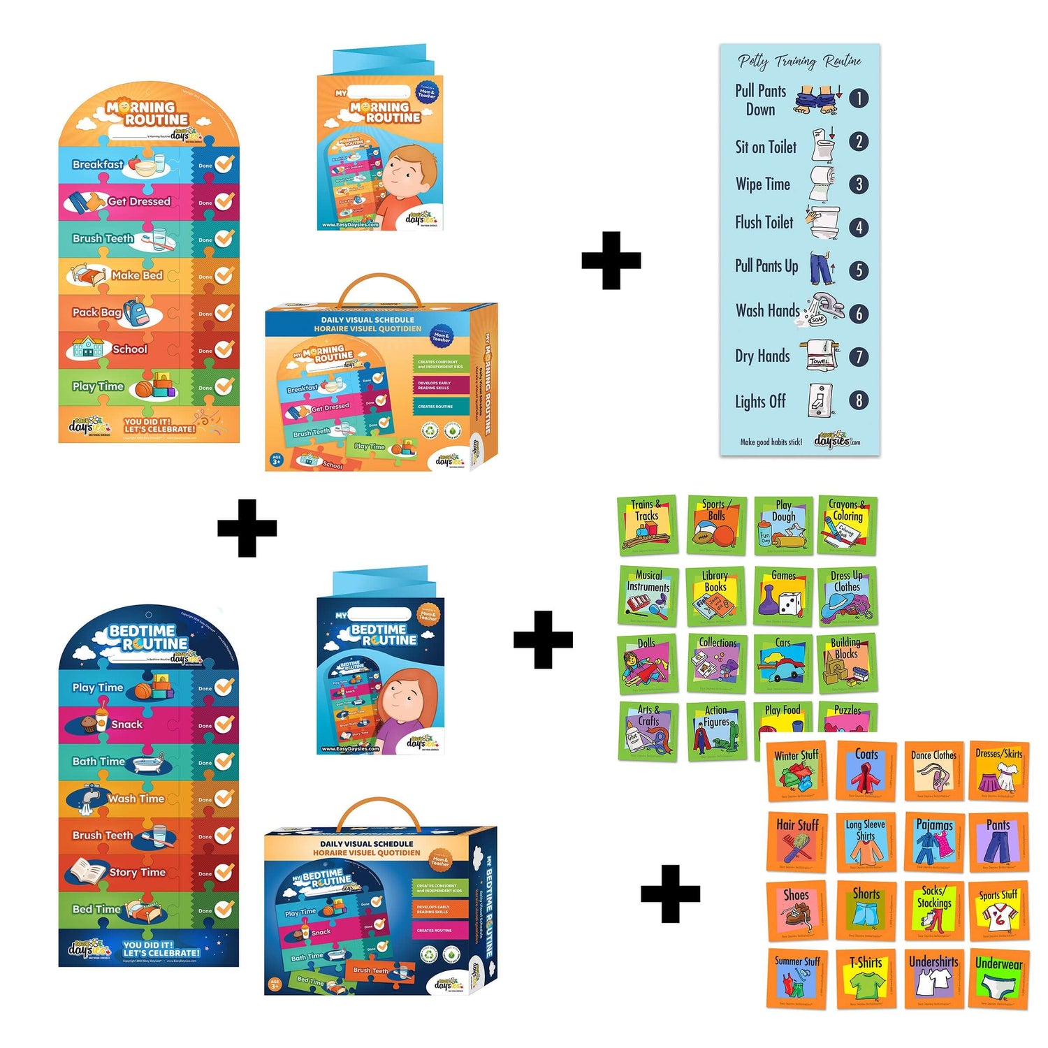SUPER Combo Pack: Routines for Morning, Bedtime and Potty, PLUS toy an ...