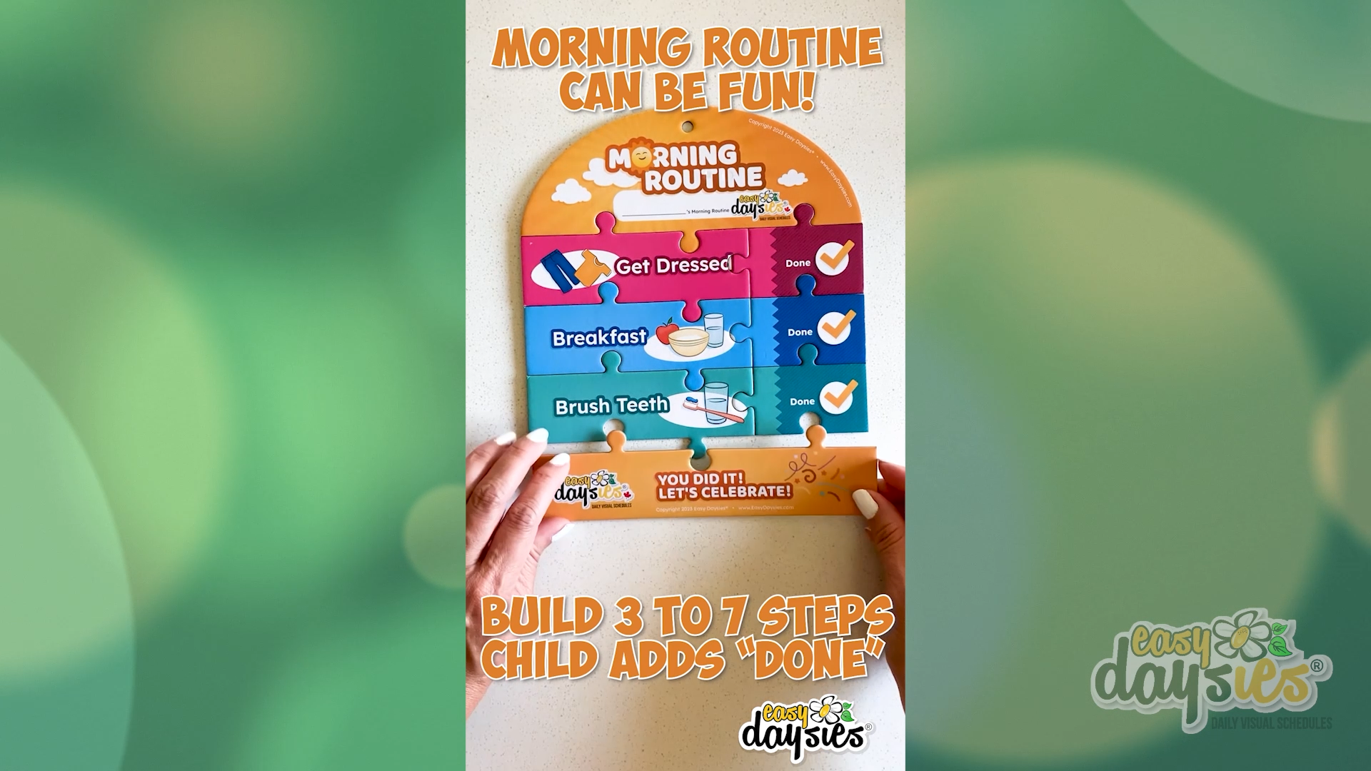 Load video: Easy Daysies Morning and Bedtime Routine Puzzles for Preschoolers