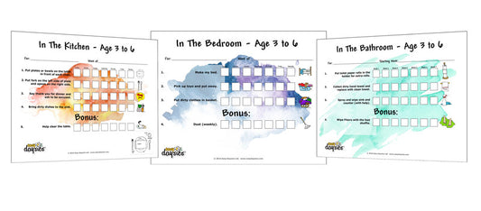 Chore charts kitchen bedroom bathroom